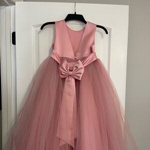 Girls' Dusty Pink Tulle Formal Dress size 10 like new Easter
